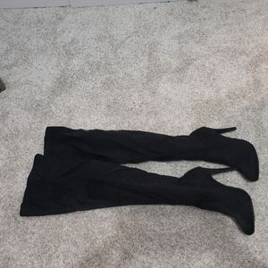 Black thigh high boots